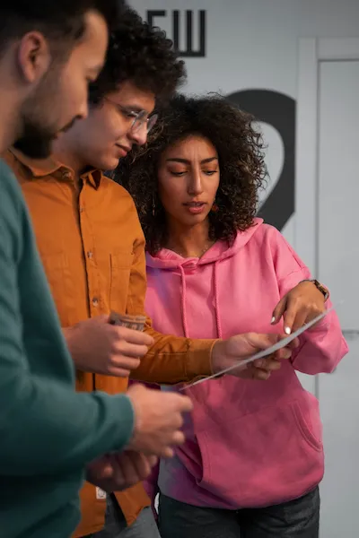 A group of friends of Indian origin smiling together